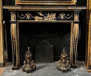 CHL139 - Neoclassical fireplace, 19th century, from France, dimensions cm W 168 x H 141 x D 38